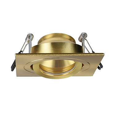 Revive IP65 Satin Brass Square Tiltable Bathroom Downlight  Profile Large Image