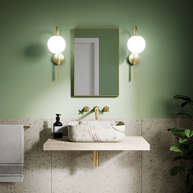 Ellis & Co Jennifer Brushed Brass/Opal Glass Wall Light