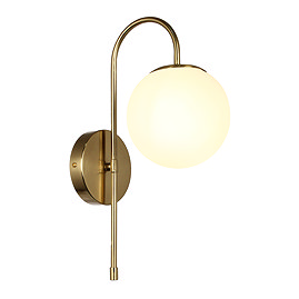 Revive Jennifer Brushed Brass/Opal Glass Wall Light