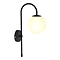 Revive Jennifer Matt Black/Opal Glass Wall Light