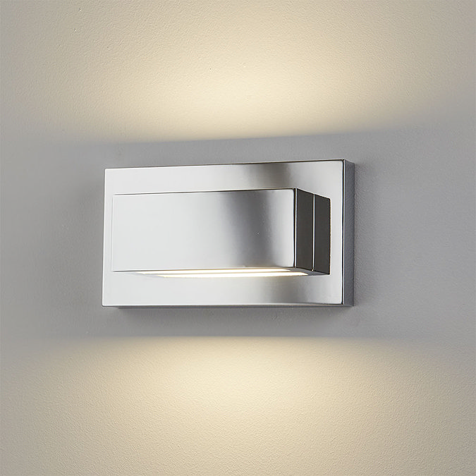 Revive LED Chrome Rectangular Up & Down Wall Light  Profile Large Image