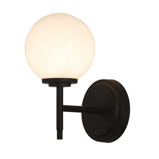 Revive Matt Black 1 Light Bathroom Wall Light Large Image