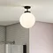 Revive Matt Black 1 Light Semi-Flush Bathroom Ceiling Light  Profile Large Image