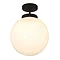 Revive Matt Black 1 Light Semi-Flush Bathroom Ceiling Light Large Image