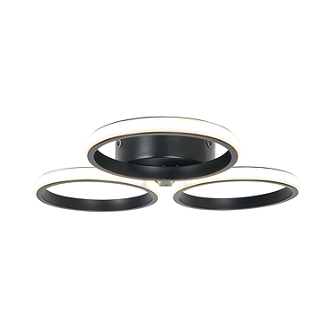 Revive Matt Black 3-Ring LED Flush Ceiling Light