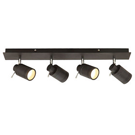 Revive Matt Black 4 Light Bar Bathroom Spotlight Large Image