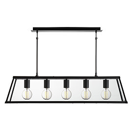Revive Matt Black 5 Light Lantern Bar Light Large Image