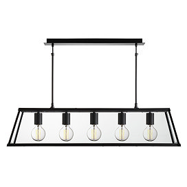 Revive Matt Black 5 Light Lantern Bar Light Large Image