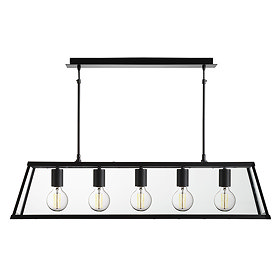 Revive Matt Black 5 Light Lantern Bar Light Large Image