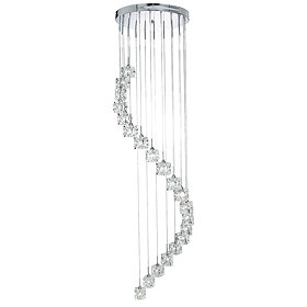 Revive Spiral Chrome LED Crystal Cubes Light Fitting Large Image