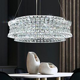 Revive Mountford Chrome & Crystal Adjustable Ceiling Light Pendant