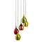 Revive 5 Light Multi-Coloured Bell Pendant Lights Large Image