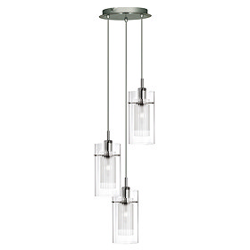 Revive Chrome 3-Light Pendant with Glass Tube Shades Large Image