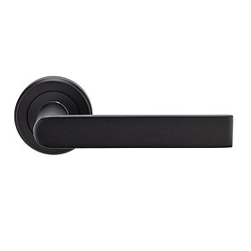 Revive Nino Round Door Lever Handles - Matt Black Large Image