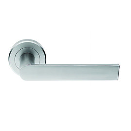 Revive Nino Round Lever Door Handles - Satin Chrome Large Image