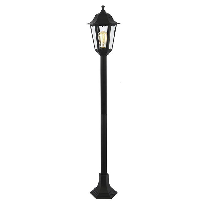 Revive Outdoor Black 6-Panel Tall Post Lantern Large Image