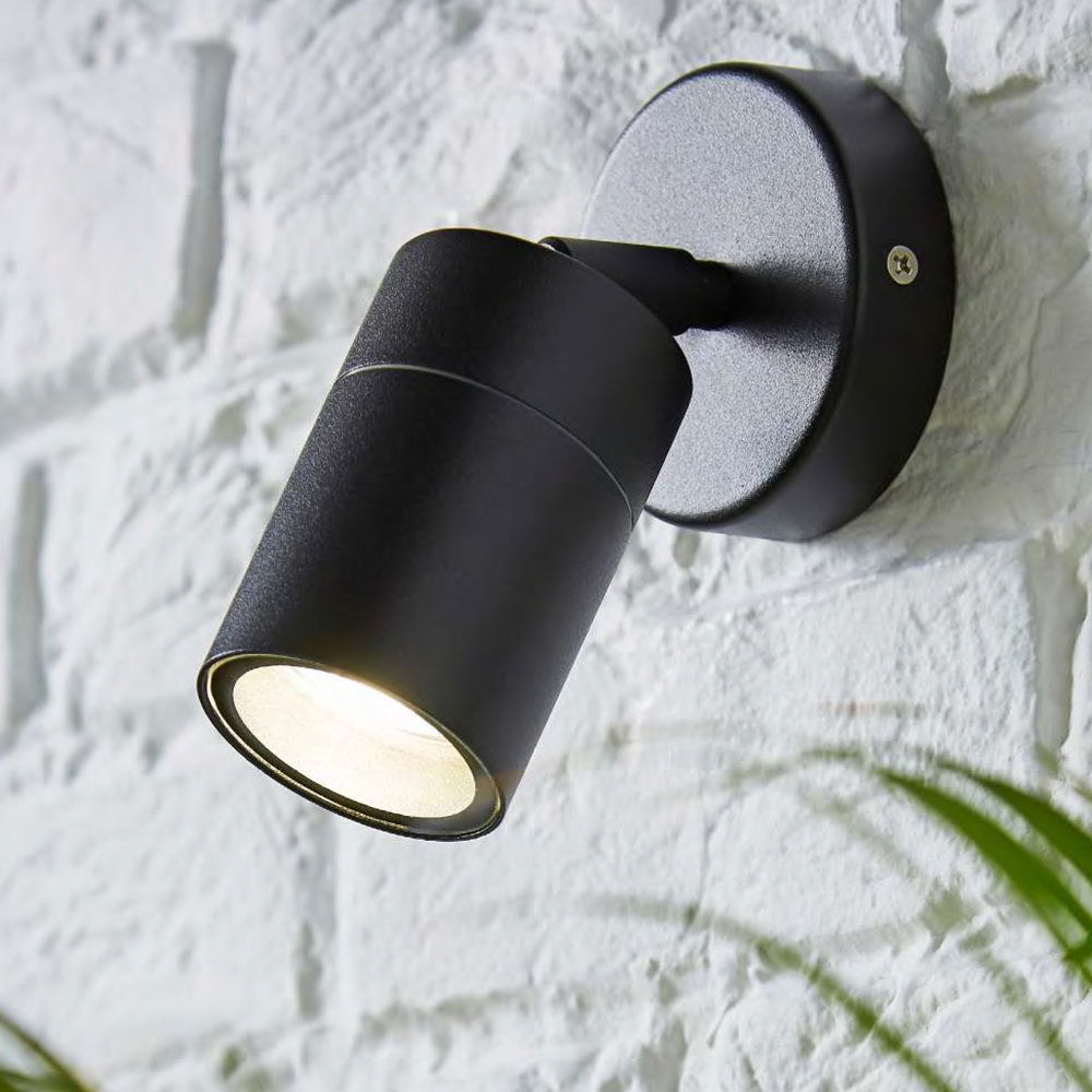Revive Outdoor Black Adjustable Wall Spotlight  Profile Large Image