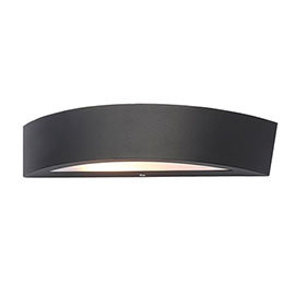 Revive Outdoor Black Curved LED Up & Down Wall Light Medium Image