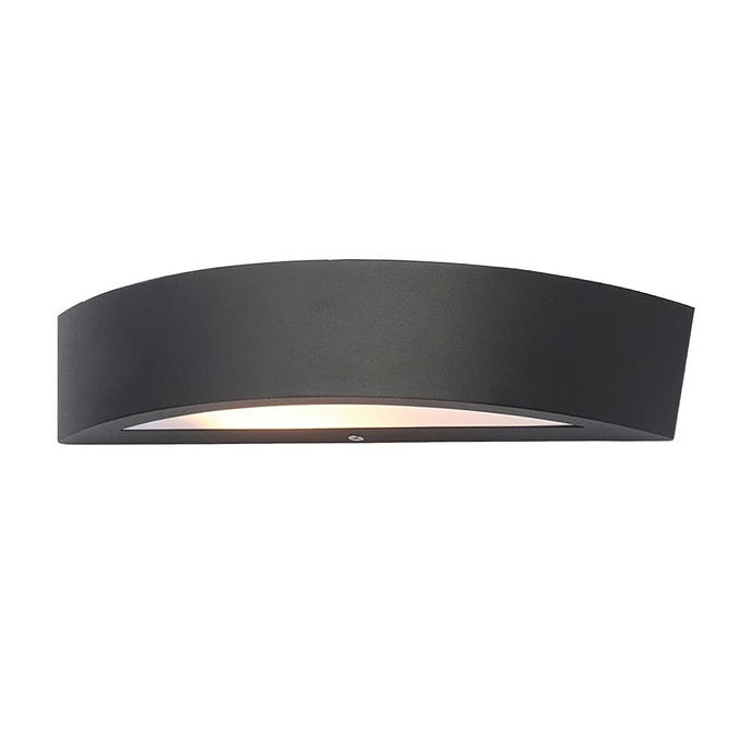 Revive Outdoor Black Curved LED Up & Down Wall Light Large Image