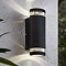 Revive Outdoor Black Ridged Up & Down Wall Light In Bathroom Large Image