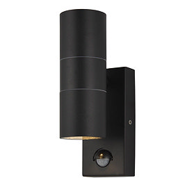 Revive Outdoor Black Up & Down Wall Light with PIR Sensor Large Image