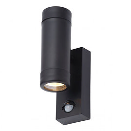 Revive Outdoor Black Up & Down Wall Light with PIR Sensor Large Image