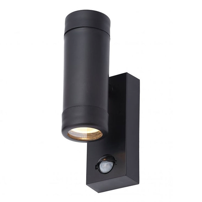 Revive Outdoor Black Up & Down Wall Light with PIR Sensor Large Image