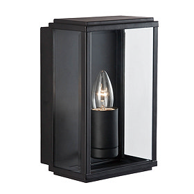 Revive Outdoor Black Rectangular Box Wall Light Large Image