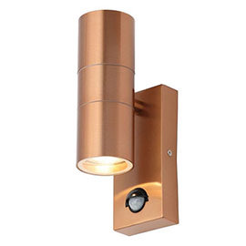 Revive Outdoor Copper PIR Up & Down Wall Light Medium Image