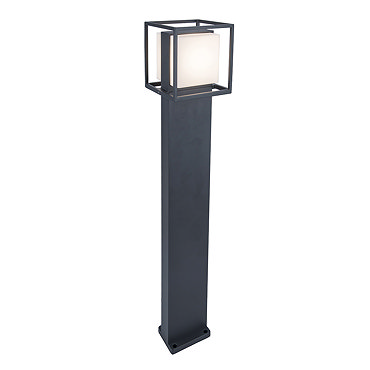 Revive Outdoor Cube Dark Grey Bollard Light  Profile Large Image