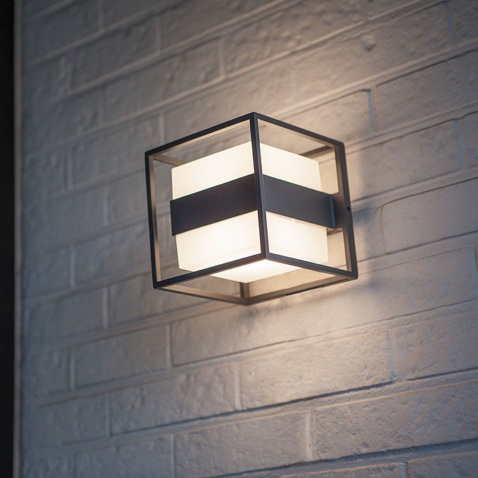 Revive Outdoor Cube Dark Grey Wall Light  Standard Large Image