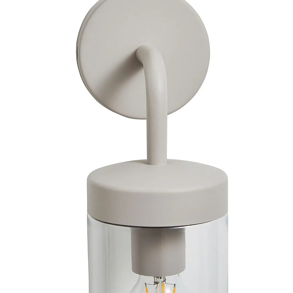 Revive Outdoor Dove Grey Curved Arm Wall Light Profile Large Image