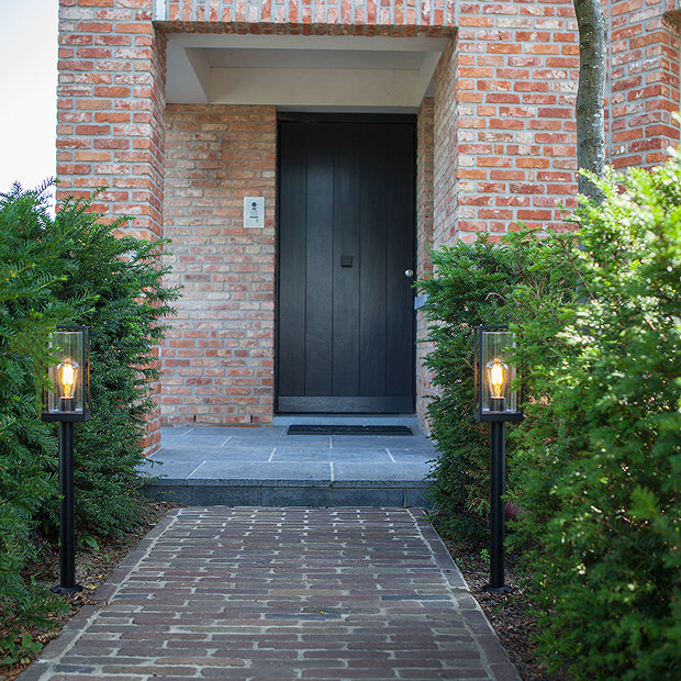 Revive Outdoor Matt Black Frame Bollard Light  Feature Large Image