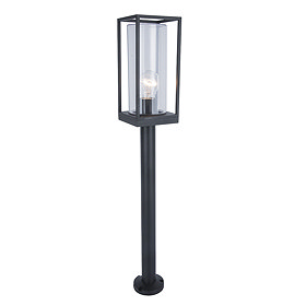 Revive Outdoor Matt Black Frame Bollard Light Large Image