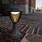 Revive Outdoor Matt Black LED Pedestal Lantern  Feature Large Image