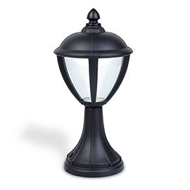 Revive Outdoor Matt Black LED Pedestal Lantern Medium Image