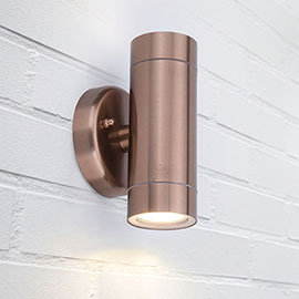 Revive Outdoor Modern Copper Up & Down Wall Light Medium Image