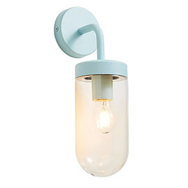 Revive Outdoor Pale Blue Curved Arm Wall Light Medium Image