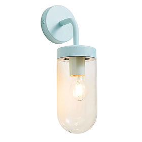 Revive Outdoor Pale Blue Curved Arm Wall Light Large Image