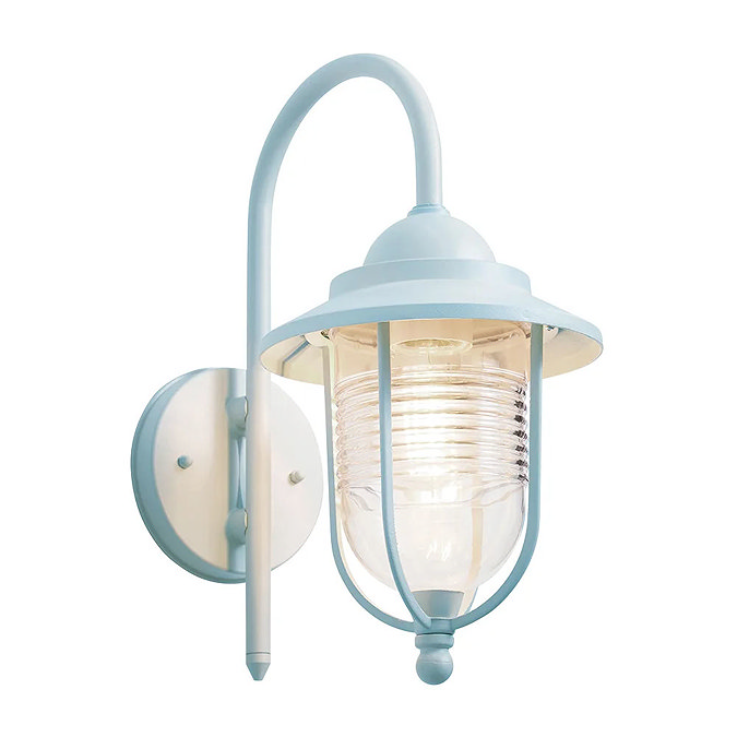 Revive Outdoor Pale Blue Fishermans Lantern Wall Light Large Image
