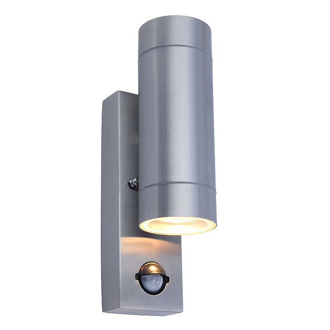 Revive Outdoor PIR Modern Stainless Steel Up & Down Wall Light  Standard Large Image
