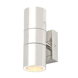 Revive Outdoor Polished Stainless Steel Up & Down Wall Light Medium Image
