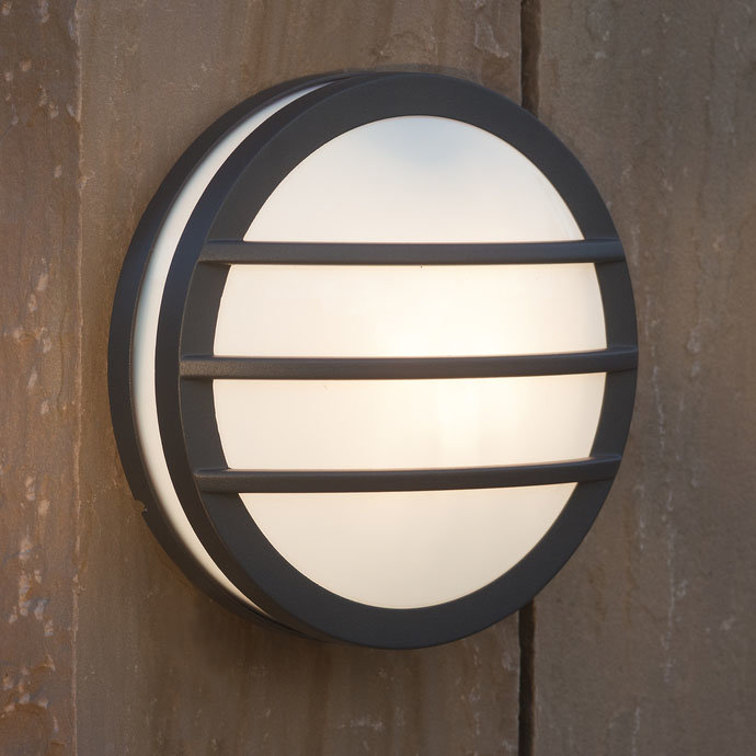 Revive Outdoor Round Grill Dark Grey Bulkhead & Ceiling Light  Standard Large Image