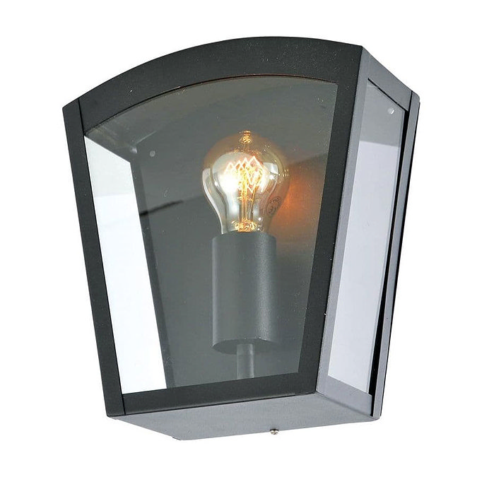 Revive Outdoor Satin Black Curved Top Box Lantern Large Image