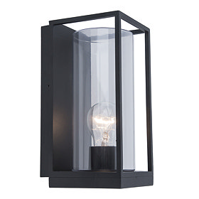 Revive Outdoor Small Matt Black Frame Wall Light Large Image