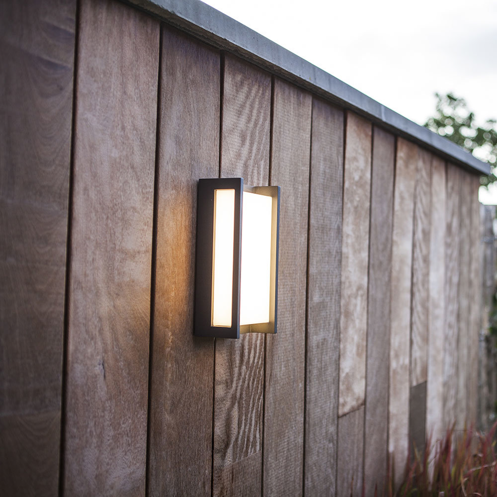 Revive Outdoor Square Dark Grey Wall Light  Feature Large Image