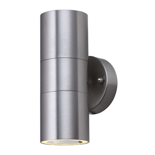 Revive Outdoor Stainless Steel Tube Up & Down Wall Light with Clear Glass Large Image
