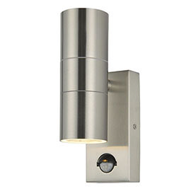 Revive Outdoor Stainless Steel Up & Down Wall Light with PIR Sensor Medium Image