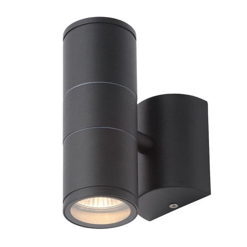 Revive Outdoor Steel Black Up & Down Wall Light Large Image