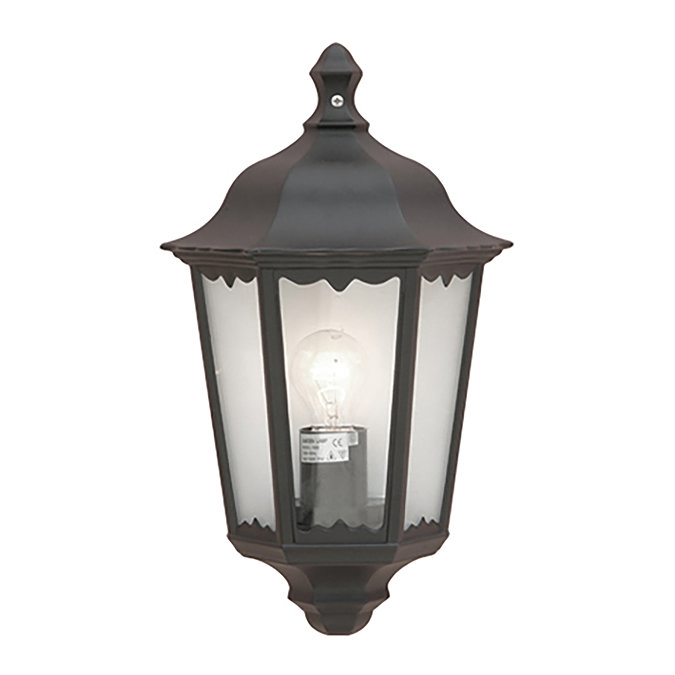 Revive Outdoor Traditional Black Half Wall Light Large Image